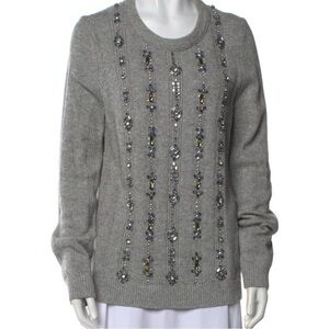 Tory Burch Embellished Scoop Neck Sweater XL